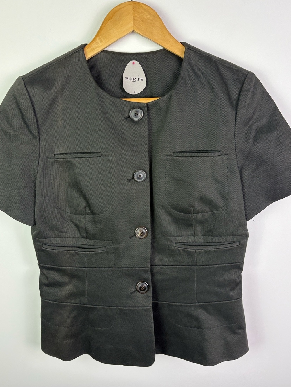 Ports 1961 khaki/ brown/grey Short-Sleeve Button Jacket size 6